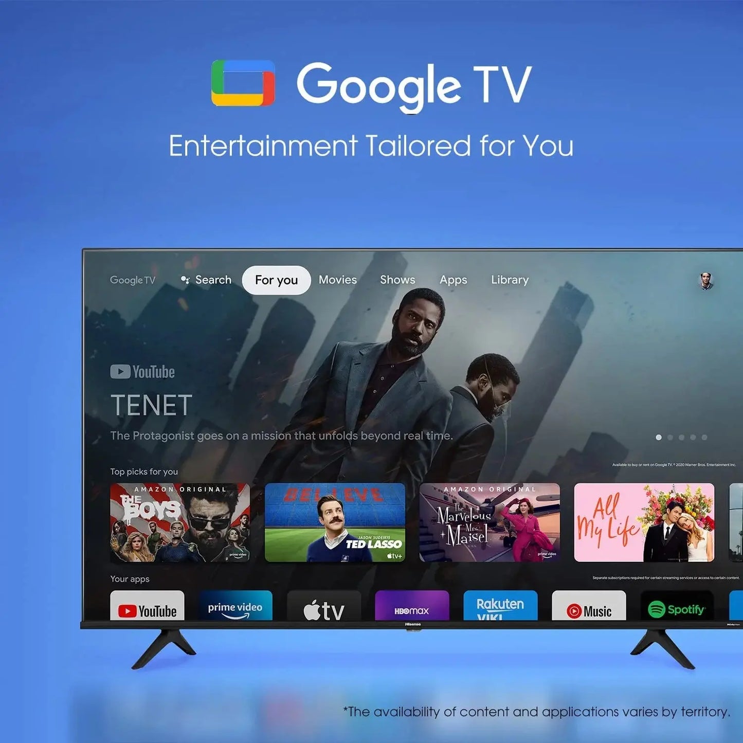 Used 55" Class 4K UHD Google Smart TV HDR A6H Series 55A6H (Used)