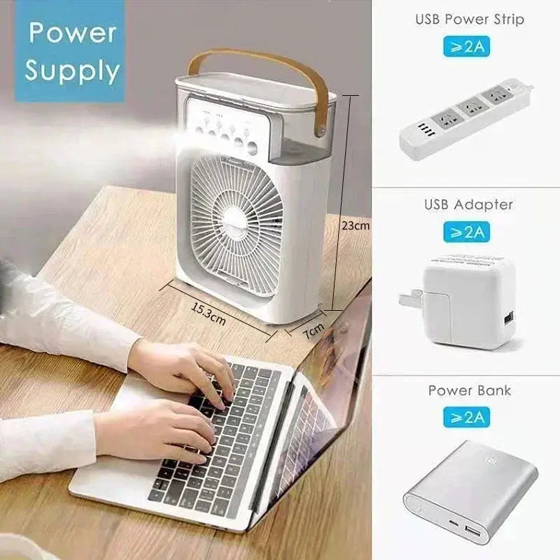 3-in-1 Portable Air Cooler, Fan & Humidifier (with LED Night Light) My Store