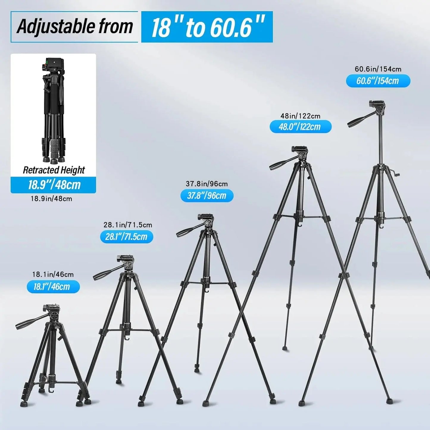 60" Heavy Duty Camera/Phone Tripod My Store
