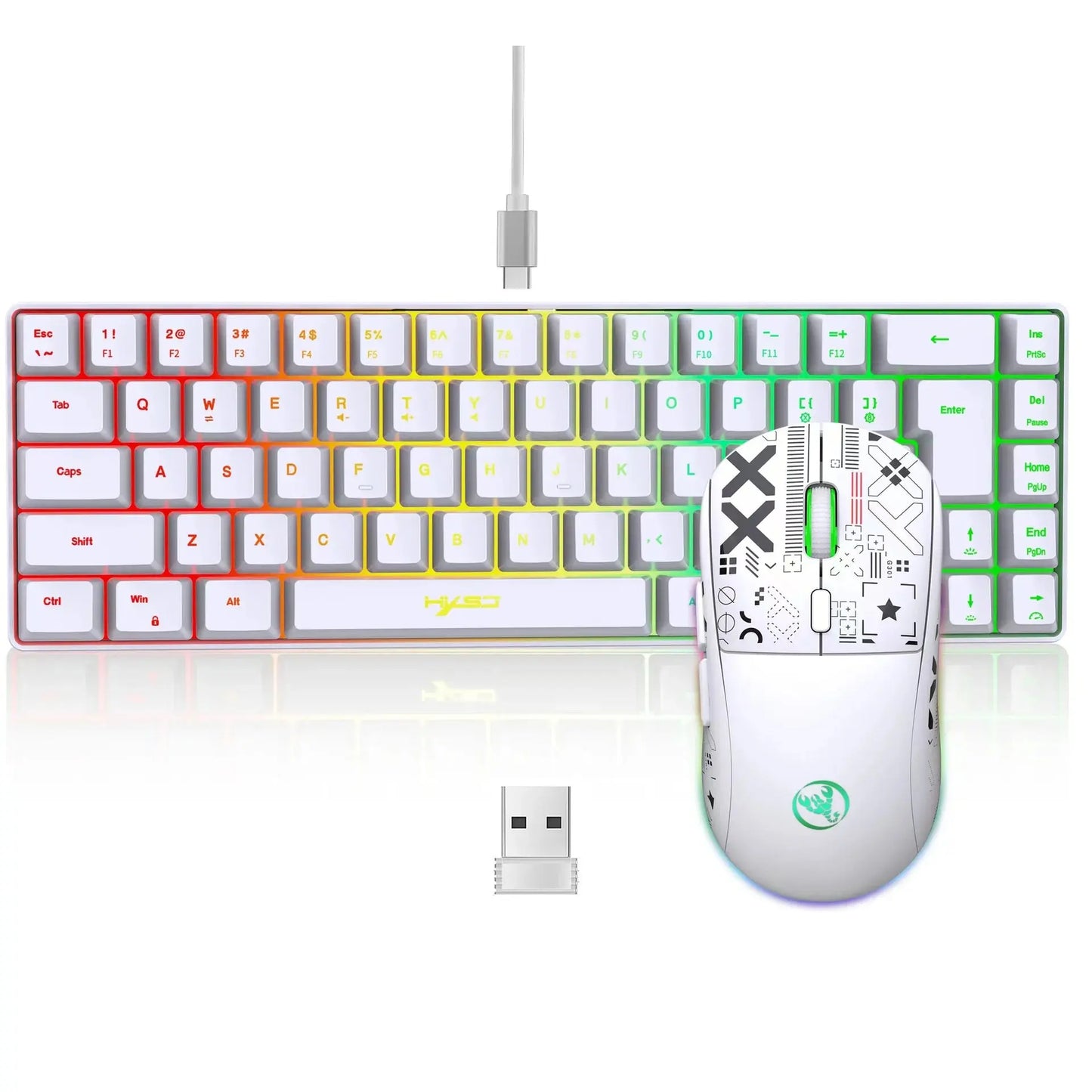 60% White Gaming Keyboard&Mouse Combo My Store