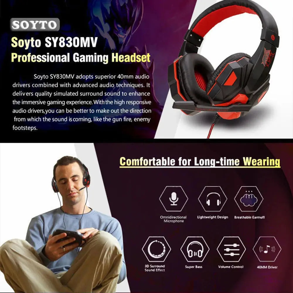 LED Gaming Headset w/ Mic (PC/Laptop) My Store
