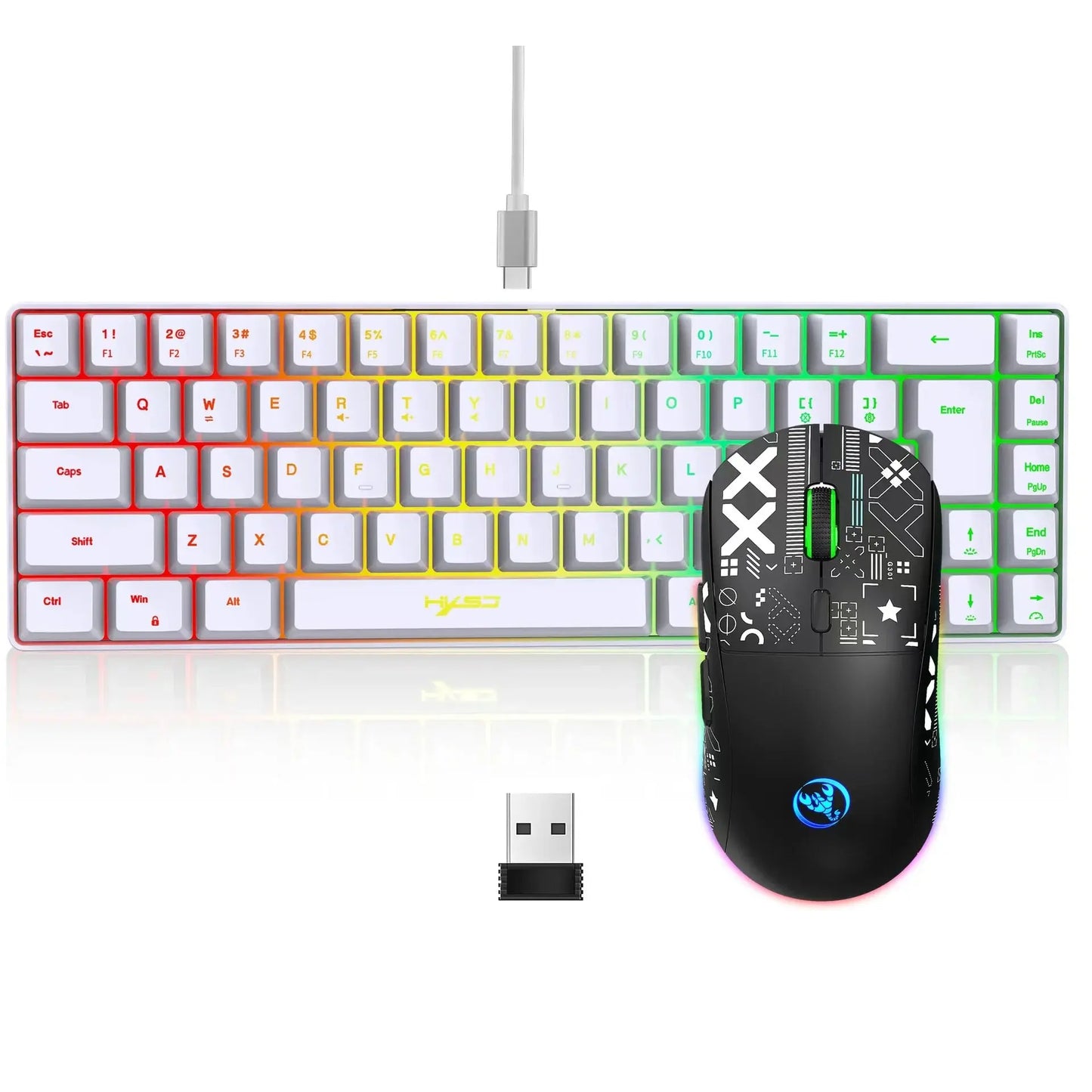 60% White Gaming Keyboard&Mouse Combo My Store