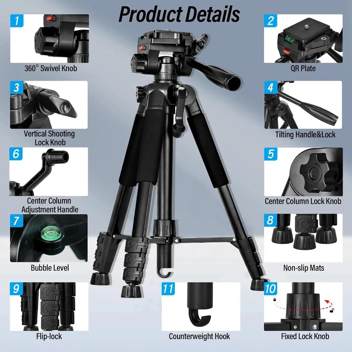 60" Heavy Duty Camera/Phone Tripod My Store