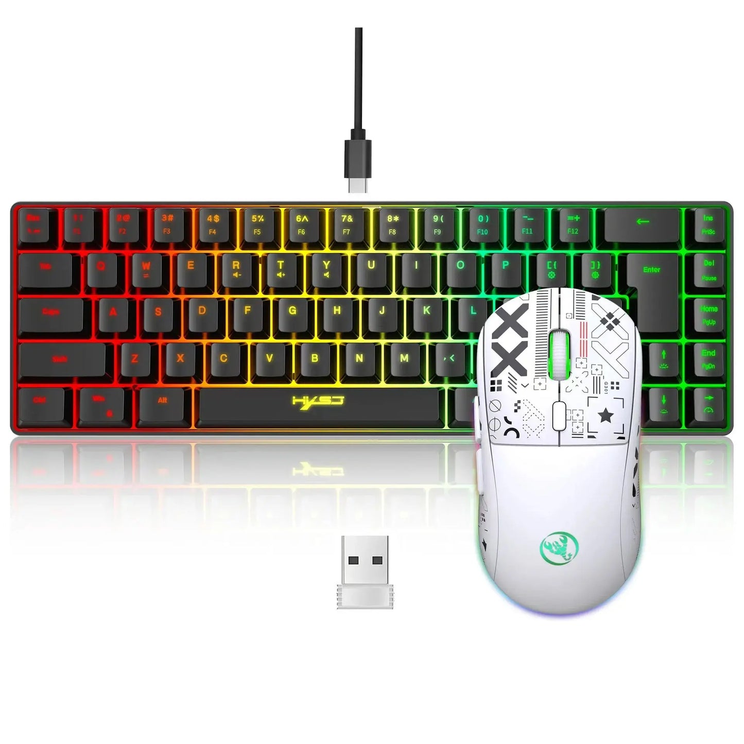 60% White Gaming Keyboard&Mouse Combo My Store