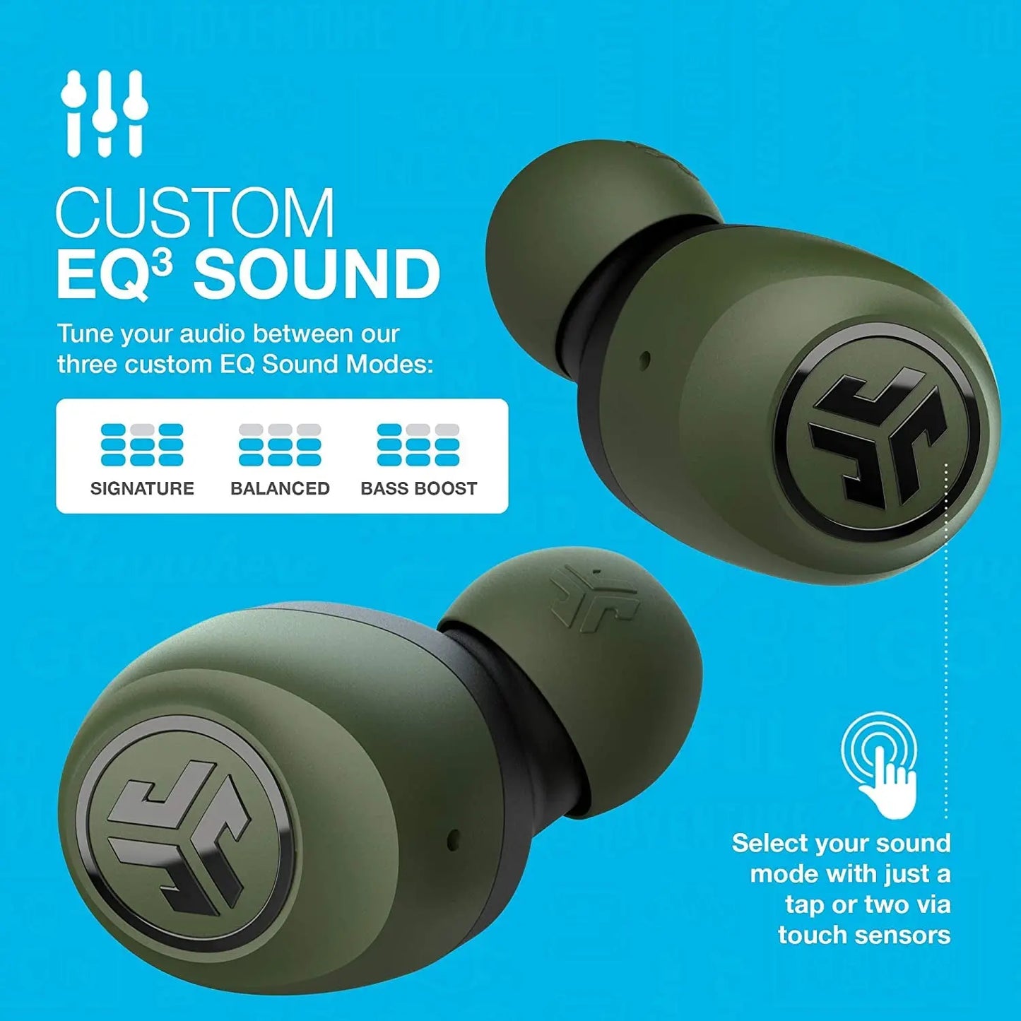 Go Air True Wireless Bluetooth Earbuds + Charging Case | Green | Dual Connect | IP44 Sweat Resistance | Bluetooth 5.0 Connection | 3 EQ Sound Settings: Signature, Balanced, Bass Boost
