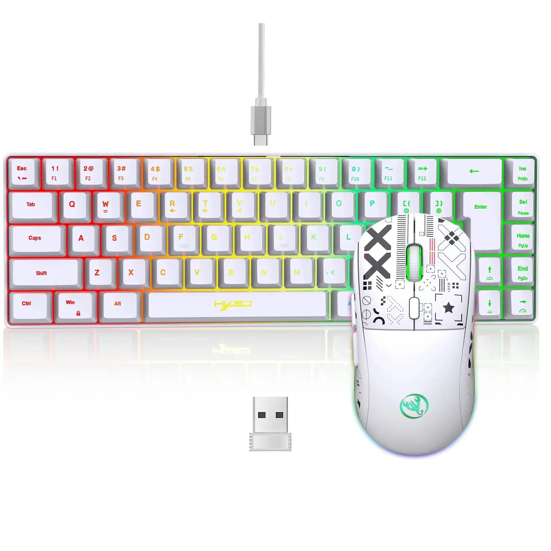 60% White Gaming Keyboard&Mouse Combo My Store