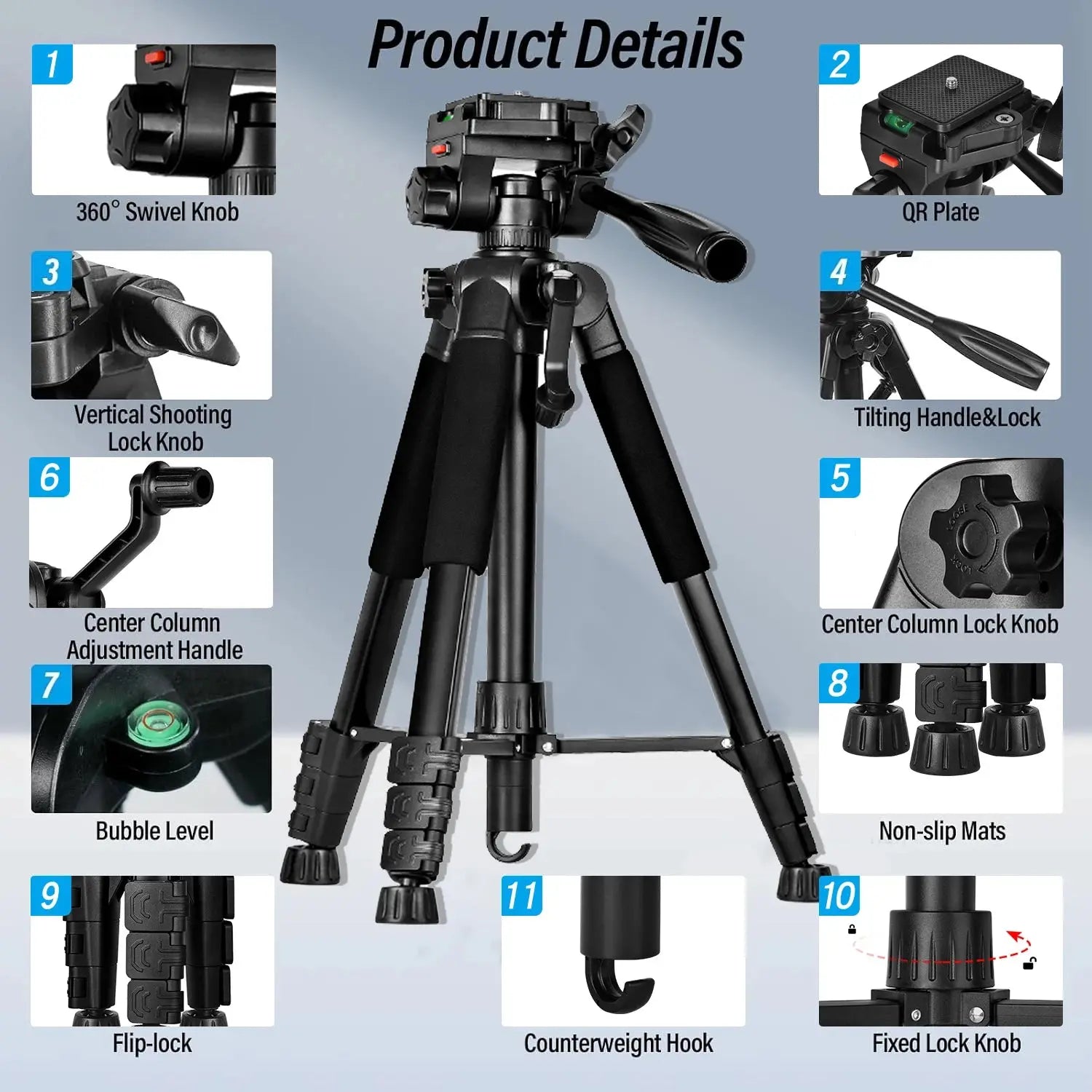 60" Heavy Duty Camera/Phone Tripod My Store