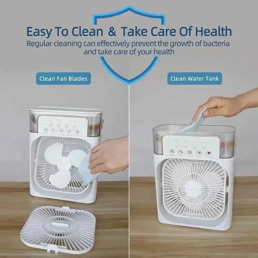 Hot 3 In 1 Fan AIr Conditioner Household Small Air Cooler LED Night Light Portable Humidifier Air Adjustment Fan Office Home Fan My Store
